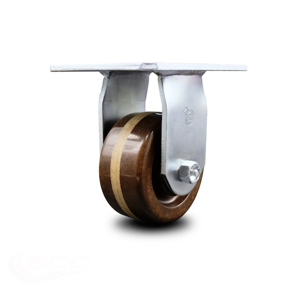 Service Caster 4 Inch Heavy Duty Top Plate High Temp Phenolic Rigid Caster with Roller Bearing SCC-35R420-PHRHT - main